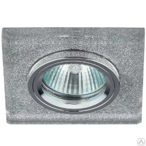 фото Светильник ЭРА DK8 CH/SHSL декор стекло квадрат MR16, 12V/220V, 50W, хром/с