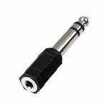 Фото №0 Переходник штекер 6,3мм на гнездо 3,5мм стерео (пластик)