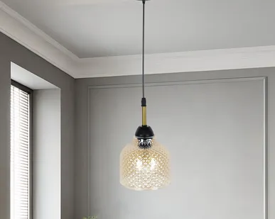 фото Светильник подвесной Brilliant light XA3256-1 Е27, черный, янтарный