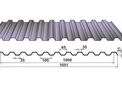 Фото №0 Профлист С21 с полимерным покрытием (профнастил)