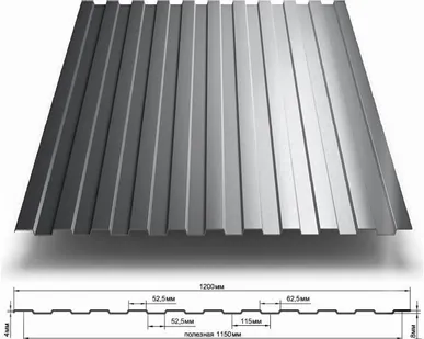 фото Профнастил С-8 оцинкованный 0,5 мм
