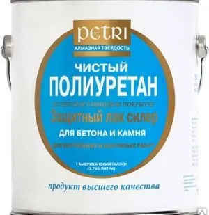 фото Лак PETRI спец. полиуретановый по бетону и камню, матовый 3,8л