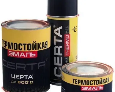 фото Эмаль термостойкая антикоррозионная Церта до 600 С черная 0,4кг