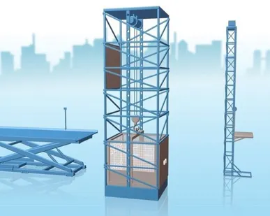 фото Грузовой подъемник в вертикальной плоскостях