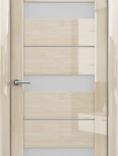 фото Межкомнатные двери ALBERO "ПРАГА" Глянец Мокко/Белый Мателюкс (ДО)