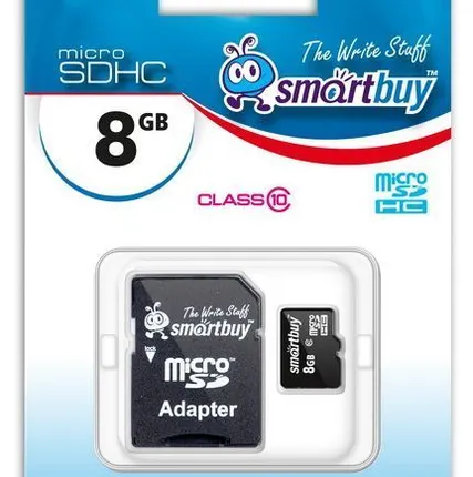 Фото №0 Карта памяти MicroSDHC 8 Gb Smart Buy class 10+ SD-адаптер