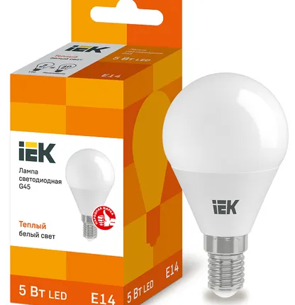 Фото №0 IEK Лампа светодиод. 5/3000/Е27/G45 шар IEK