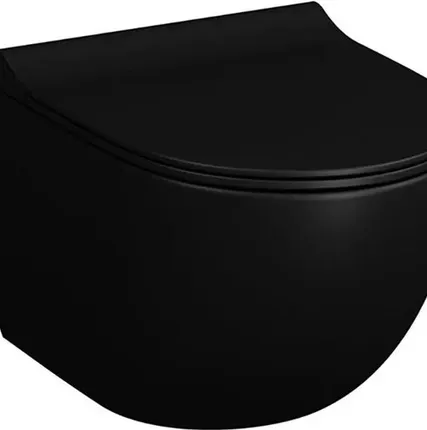 Фото №0 Унитаз подвесной безободковый VitrA Sento Rim-Ex черный матовый 7748B083-0101