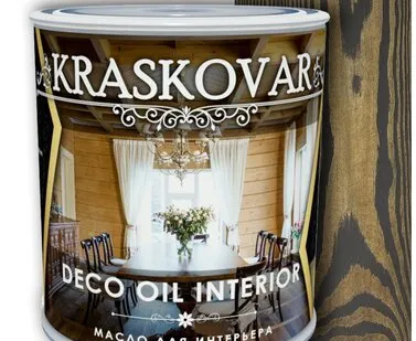 фото Kraskovar Deco Oil Interior масло для интерьерных работ эбен 0,75 л