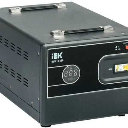 Фото №0 Стабилизатор напряжения 1ф 10кВА HUB переносной IEK IVS21-1-010-13