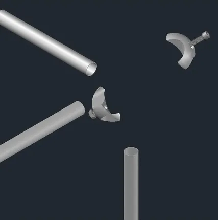 Фото №0 Зажим для 3-х труб d=25мм правый, хром