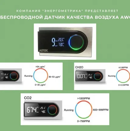 Фото №0 Беспроводной датчик качества воздуха от компании “Энергометрика” в Москве