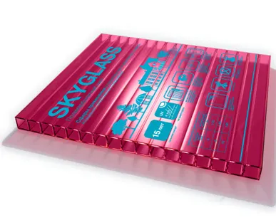 фото Сотовый поликарбонат SKYGLASS Красный 6 мм (2,1*12 м)