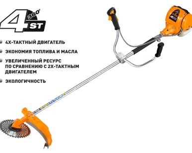 фото Триммер 4-х тактный бензиновый Carver GBC-31F, 31 куб.см, 800 Вт/1.1 л.с, леска/нож