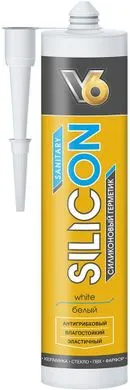 Фото №0 Герметик силиконовый санитарный SilicON V6 белый 260мл