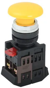 Фото №0 Кнопка AEА-22 "Грибок" желтый d22мм 1з+1р ИЭК