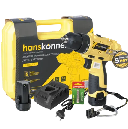 Фото №1 Аккумуляторный шуруповерт Hanskonner HCD1230R