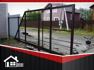 фото Каркас ворот в раме с установкой