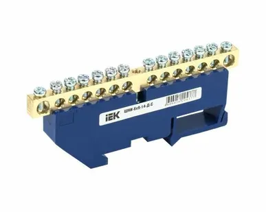 фото Шина c DIN изолятором синим 105.63.14 IEK