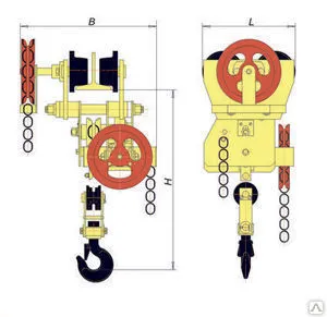 фото Таль ручная червячная стационарная ТРЧ 
1,0 т 12 м