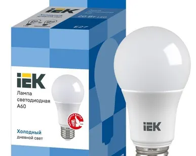 фото Лампа светодиодная ECO A60 20Вт грушевидная 230В 6500К E27 ИЭК LLE-A60-20-230-65-E27