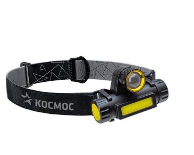 фото Фонарь налобный с зумом 3Вт ХРЕ 3Вт СОВ литий 1200mAh КОСМОС KocH103WLith