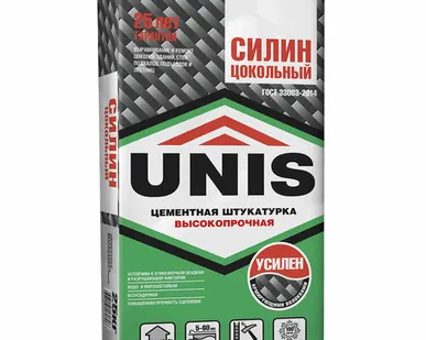 фото Штукатурка цементная Юнис (UNIS) Силин цокольный 25кг