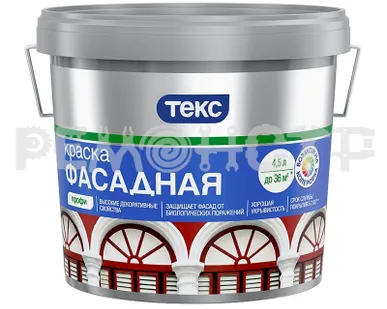 фото Краска вд фасад  6,1кг/4,5л ПРОФИ Текс (1/18) база Д (под заказ) П