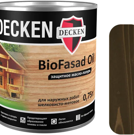 Фото №0 Защитное масло-лазурь Decken BioFasad Oil, капучино, 0,75 л