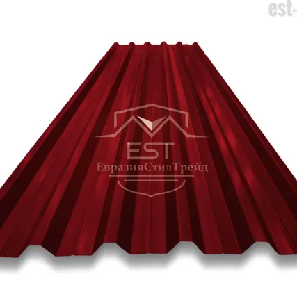 Фото №0 Профнастил Н-44х1000 Pe 0.5 | RAL 3005 Красное вино