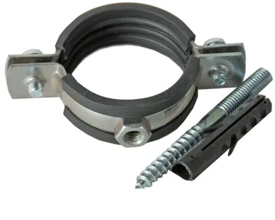 фото Хомут 1/2" с резиновым уплотнителем (Д=20мм) (болт+дюбель) металл