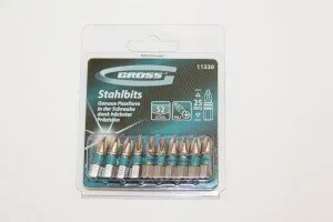 Фото №0 Бита набор GROSS Ph2 x 25 мм, сталь S2. 10 шт.