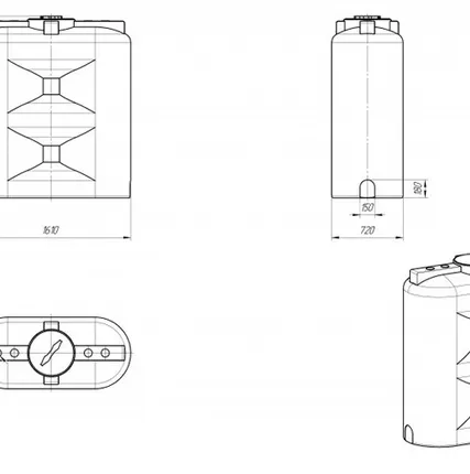 Фото №1 Емкость S 1500 литров прямоугольная Черный