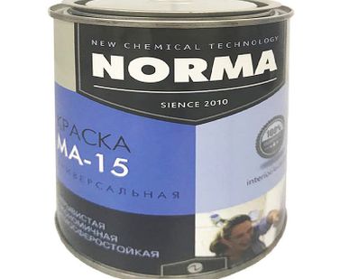 фото Краска МА-15 ГОСТ масляная для дерева и металла, Белая Norma Novocolor 1кг