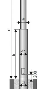 фото Опора торшерная с закладной частью ОТ2-5,0-1,0 (D=108-60мм) Н=5м., h=1,0м