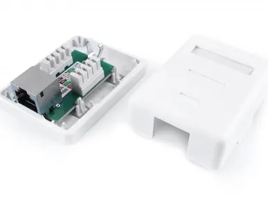 фото Розетка компьютерная 1-м ОП Dual IDC SB1-1-8P8C-C6-SH-WH RJ45 (8P8C) кат.6 экранир. Hyperline 430236