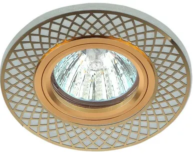 фото Светильник DK LD42 WH/GD декор cо светодиодной подсветкой MR16 бел./золото ЭРА Б0037382