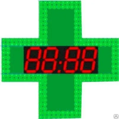 Фото №0 Аптечный крест 900х900 мм диоды по контуру в два ряда двусторонний