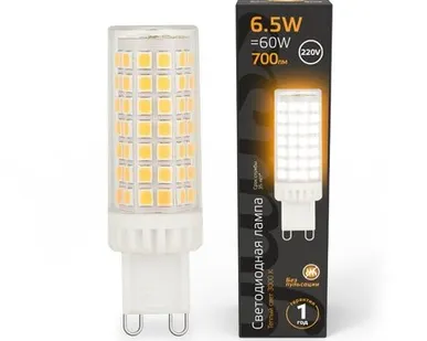 фото Светодиодная лампа Gauss 6,5W 770Lm 3000K G9 107309106