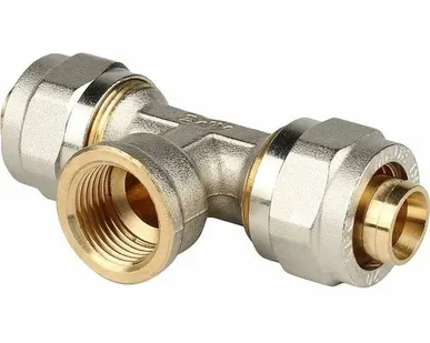 фото Тройник-переходник STOUT с внутренней резьбой 1/2 х20 для металлопластиковых труб винтовой