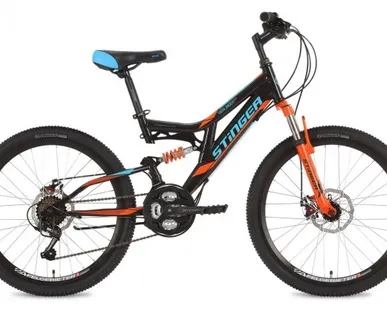 фото Велосипед STINGER HIGHLANDER D черный 24"/14" disc