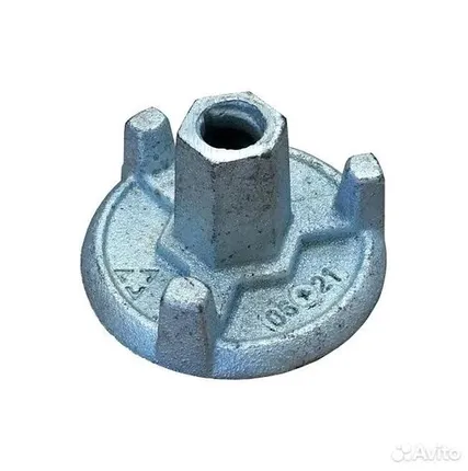 Фото №0 Гайка литая оцинкованная трехрожковая 90 мм