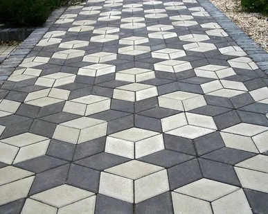 фото Тротуарная плитка Ромб 323х190х50 мм, чёрная
