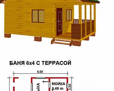 фото Баня из профилированного бруса 6x4