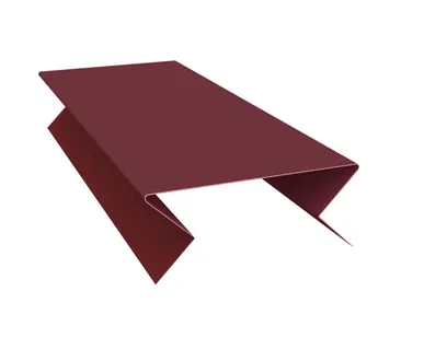 фото Планка угла внешнего составная нижняя 0,5 Satin с пленкой RAL 3005 красное вино