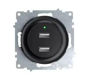 фото Розетка USB 2-м СП Florence 16А IP20 с подсветкой механизм черн. 1E10351303 OneKeyElectro 2260092