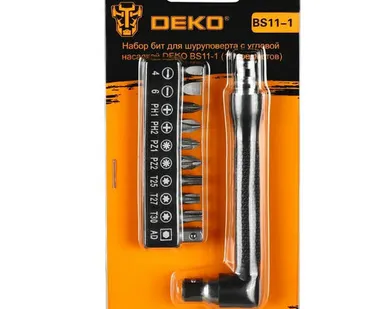 фото Набор бит для шуруповерта с угловой насадкой DEKO BS11-1 11 предметов 065-0589
