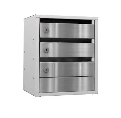 Фото №0 Почтовый ящик "ПРЕСТИЖ" 3 секций с дверцами из нержавеющей стали