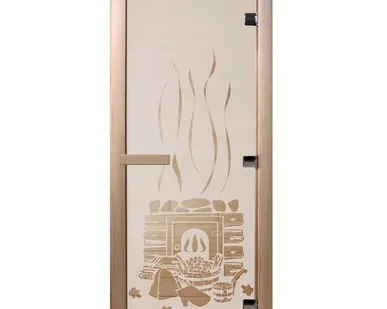 фото Стеклянная дверь для бани