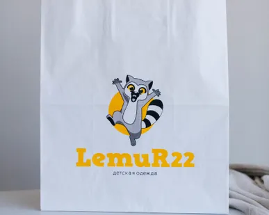 фото Крафт пакет с кручеными ручками "LemuR22"